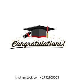 Illustration vector graphic of congratulations graduation concept logo design template