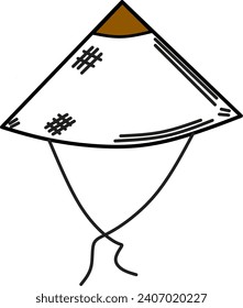 Illustration vector graphic of  
conical hat cap line icon 
on isolated white background 