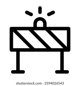 Illustration vector graphic of construction barrier using outline style on a white background. Suitable for mobile apps, website projects and more.