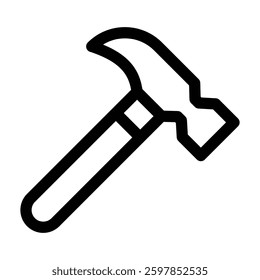 Illustration vector graphic of construction hammer using outline style on a white background. Suitable for mobile apps, website projects and more.