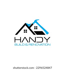 Illustration vector graphic of construction, home repair, and Building renovation concept logo design template	

