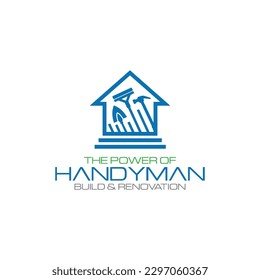 Illustration vector graphic of construction, home repair, and Building renovation concept logo design template	
