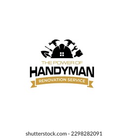 Illustration vector graphic of construction, home repair, and Building renovation concept logo design template	
