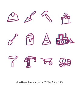 Ilustración Vector Gráfico de la plantilla de diseño de iconos de construcción