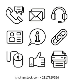 illustration vector graphic of Contact Icons, Created For Mobile, Web, Print Products, Application. Perfect for web design, the set design of Contact Us Icons.