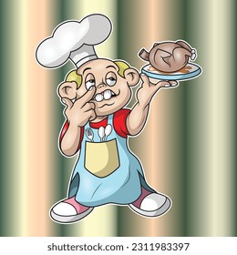 illustration vector graphic of cook