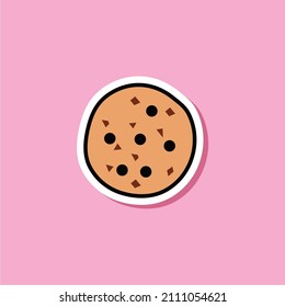 Illustration vector graphic of cookies. Cookies retro style isolated on a pink background. The illustration is Suitable for Banner, flyers, stickers, Card, etc.