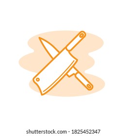 Illustration Vektorgrafik des Kochmesser Ikone. Geeignet für Koch, Restaurant, Küchenutensilien etc.