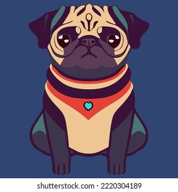 illustration Vector graphic of cool pug isolated good for print on t-shirt or customize your design