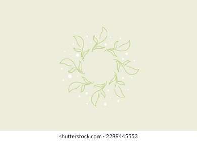 Illustration vector graphic of cool round line art floral leaves modern minimalist. Good for logo