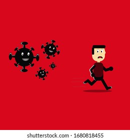 illustration vector graphic of corona virus threatens human health