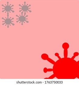 ilustración vector gráfico del virus de la corona, covid-19, un virus grande mientras que cuatro pequeños tienen un diseño de concepto de ángulo débil