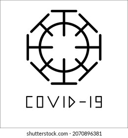 Ilustración vectorial gráfico de la línea del virus de la corona. Perfecto para la decoración de símbolos virus corona
