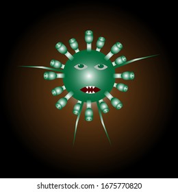 illustration vector graphic of Coronavirus 2019-nCoV. Corona virus icon. virus wuhan from china. infectious micro virology