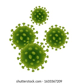 Illustration vector graphic of coronavirus icon on white background. Wuhan virus disease. Corona Virus Cell Vector Illustration. Good for template background, banner, poster, etc. 