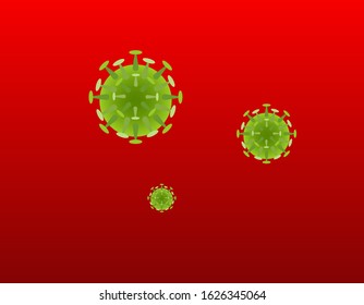Illustration vector graphic of coronaviruses on red background. Wuhan virus disease. Corona Virus Cell Vector Illustration. Good for template background, banner, poster, etc. Vector illustration EPS10
