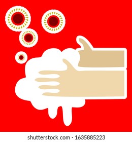 Illustration vector graphic of coronaviruses on red background. Wuhan virus disease. Corona Virus Cell Vector Illustration. Good for template background, banner, poster, etc.