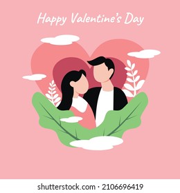 illustration vector graphic of a couple in a heart frame, perfect for religion, culture, holiday, valentine, greeting card, etc.