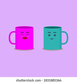 ILLUSTRATION VECTOR GRAPHIC OF COUPLE MUG