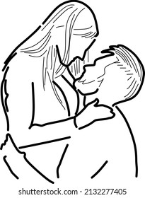 illustration vector graphic of couple romantic line art
perfect for simple design, valentine gift cover for your girlfriend or boyfriend, romantic gift cover, and kind of romantic design