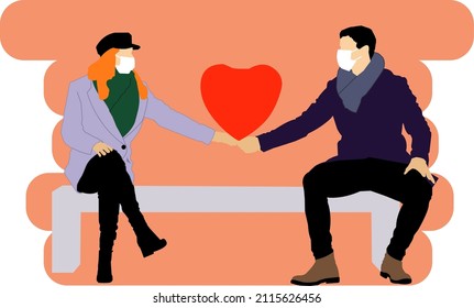 Illustration vector graphic of couple who love each other. Perfect for valentines day.