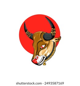 Illustration vector graphic of cow head. suitable for logo design, t-shirt design