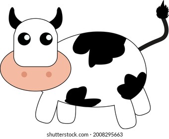 Illustration vector graphic of cow is walking. Perfect for milk,banner,book,child