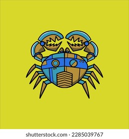 illustration vector graphic crab robotic cartoon