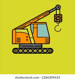 illustration vector graphic crane cute style, for logo, icon, template, etc