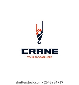Illustration vector graphic of crane logo design suitable for the building company.