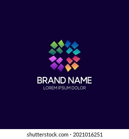 Illustration vector graphic of Creative logo.  squares art. Colorfull style. Aplication icon. Design inspiration. Fit to your Digital media, Business, Company etc