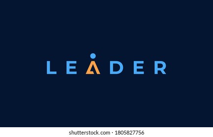 illustration vector graphic of creative, modern, word mark, letter mark, with letter A as an icon the man person LEADER logo design