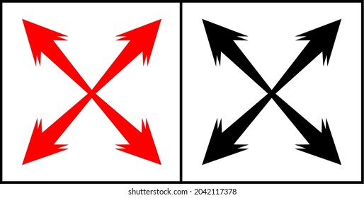 Illustration vector graphic of cross arrow. Great for logo images, articles, directions, etc. Simple flat image.