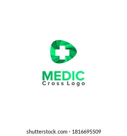 Illustration Vector Graphic of Cross Logo with Green Play Background. Perfect to use for Medical Logo