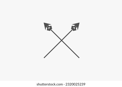 Illustration vector graphic of cross spear. Good for logo