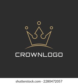 illustration vector graphic crown logo design luxury and mminimalist