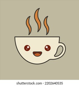 illustration vector graphic of cup of hot coffee