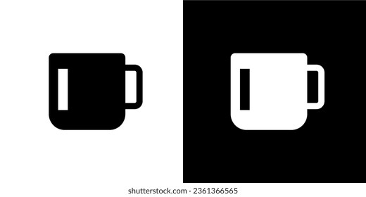 Ilustración Vector Gráfico del icono de la taza. Vidrio de café. Mobiliario de oficina. Dibujar líneas