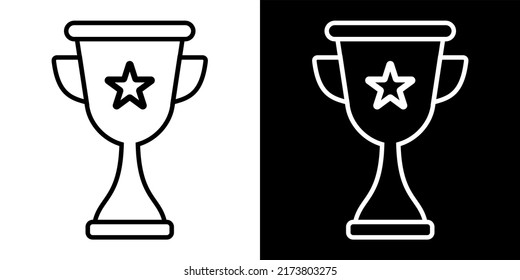 Illustration Vector Graphic of Cup, tropy, winner Icon. Black Color Icon.