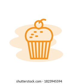 Ilustración Gráfico vectorial del icono de la tarta. Se puede tomar dulce, pastel, postre, panadería, etc.