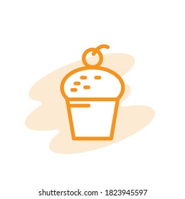 Illustration Vector graphic of cupcake icon. Fit for sweet, cake, dessert, bakery etc.