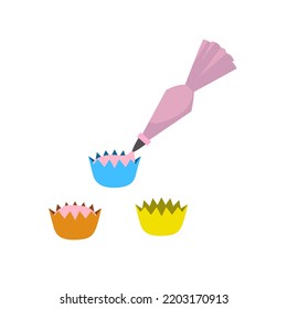 Gráfico vectorial de ilustración de la elaboración de quequitos