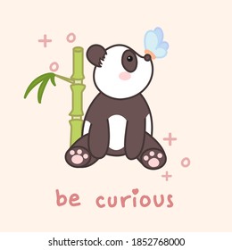 Illustration vector graphic of curious panda