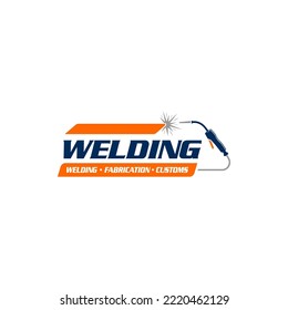 Illustration vector graphic of custom welding fabrication work company logo design template