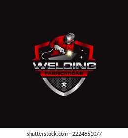 Illustration Vector Graphic Of Custom Welding Fabrication Work Company Logo Design Template