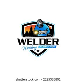 Illustration Vector Graphic Of Custom Welding Fabrication Work Company Logo Design Template