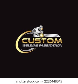 Illustration vector graphic of custom welding fabrication work company logo design template