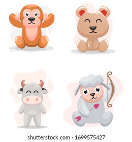 illustration vector graphic of cute animal. Good for kids education