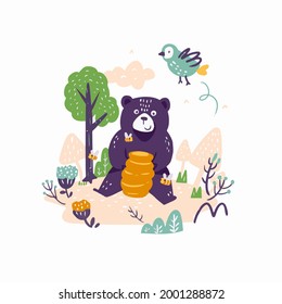 Illustration vector graphic of cute animal, perfect for background, fabric or object pattern, printing ,warping, textile etc.