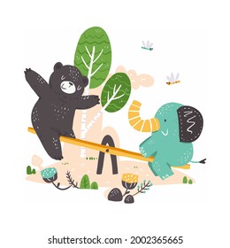 Illustration vector graphic of cute animal, perfect for background, fabric or object pattern, printing ,warping, textile etc.